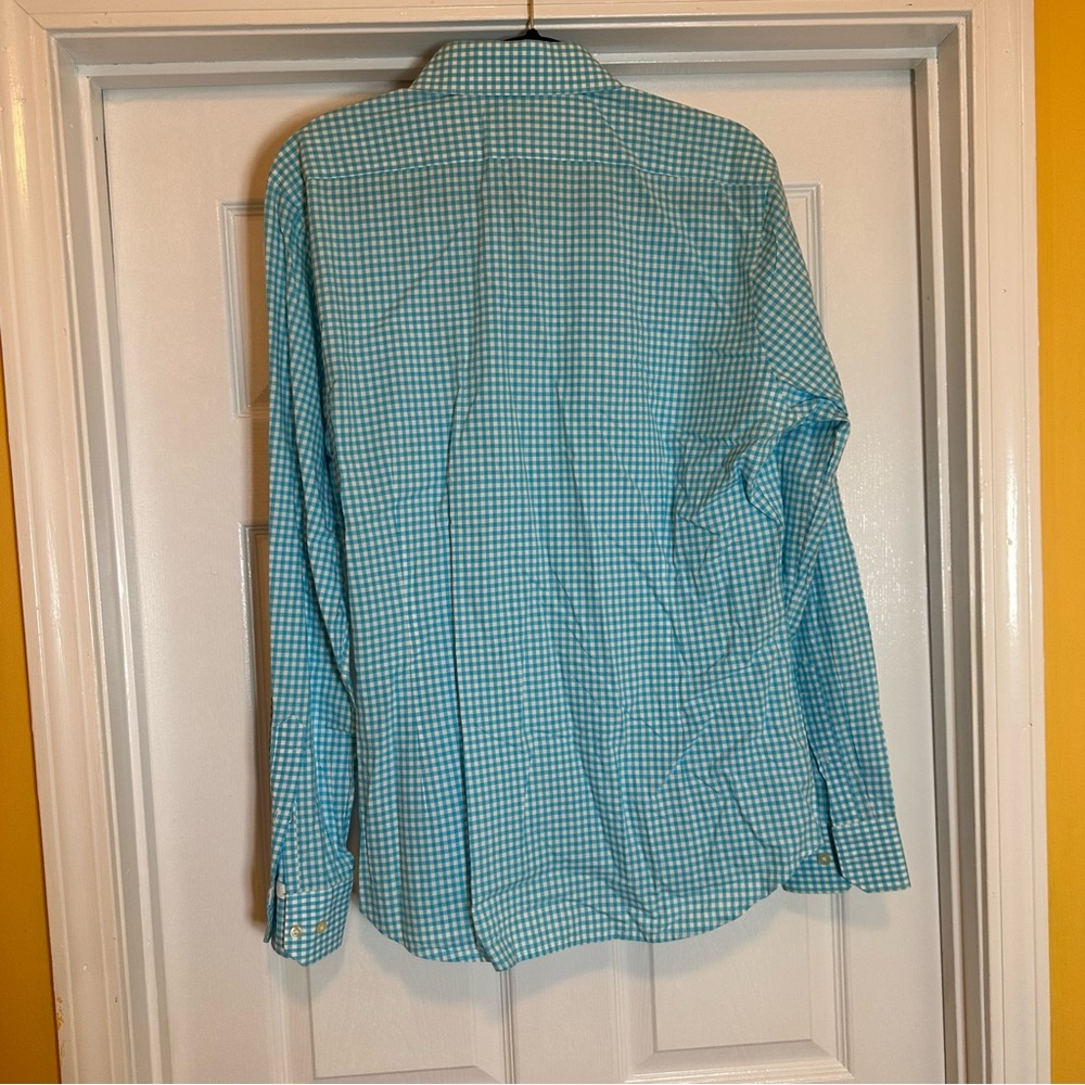 Express Turquoise Checkered Men's Shirt